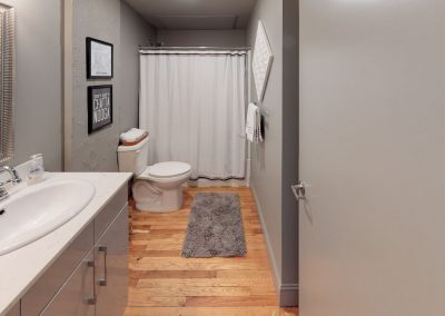 bathroom of an apartment at the maclellan