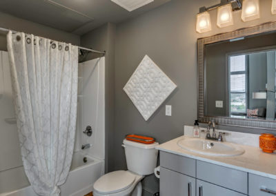 bathroom of an apartment at the maclellan