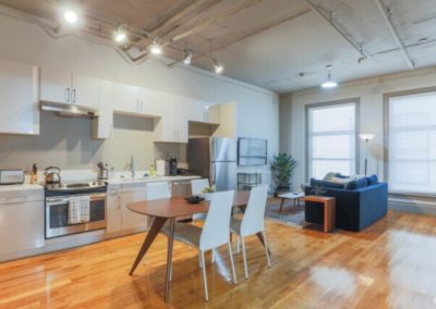 kitchen of an apartment at the maclellan