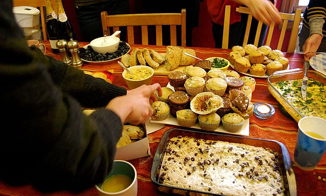 an assortment of brunch foods